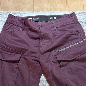 G-Star Men's Deep Purple Plum Rovic Tapered Cargo Pants